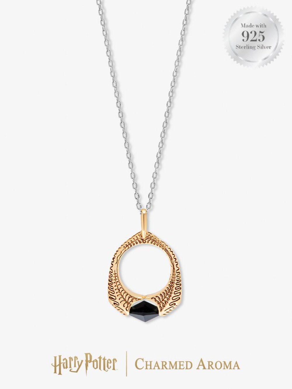 Harry Potter Marvolo Gaunt's Ring Horcrux Necklace, 925 Sterling Silver